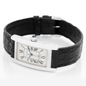 Cartier Tank Americaine 18k White Gold on a Strap Watch W26036L1 1726