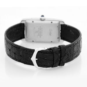 Cartier Tank Americaine 18k White Gold on a Strap Watch W26036L1 1726