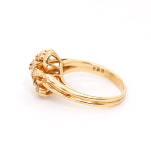 14K Yellow Gold Heart Diamond Ring Size 5.5