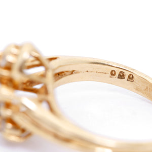 14K Yellow Gold Heart Diamond Ring Size 5.5