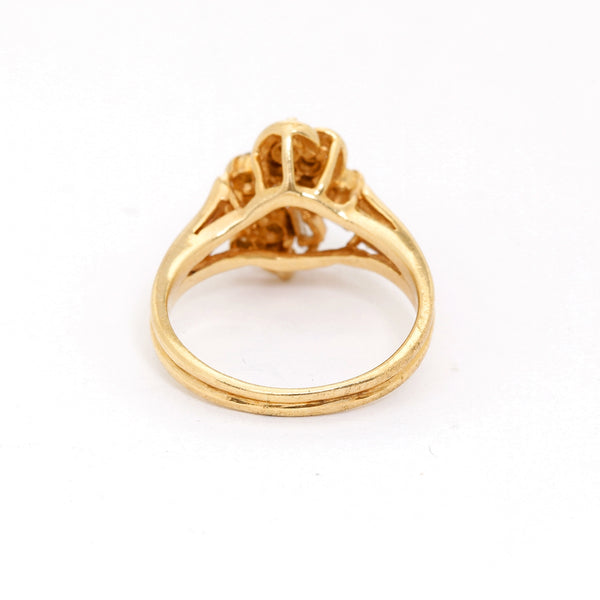 14K Yellow Gold Heart Diamond Ring Size 5.5