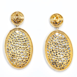 14K Gold plated Sliced Pave Diamond Earrings