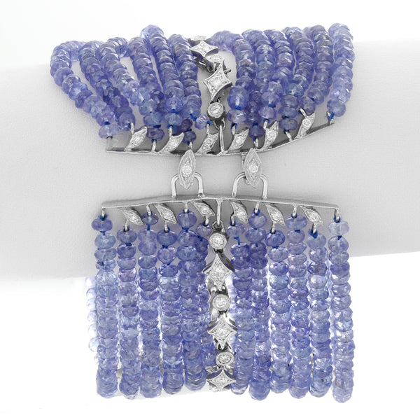 Cathy Waterman Tanzanite 12 Row Wheat  Bracelet