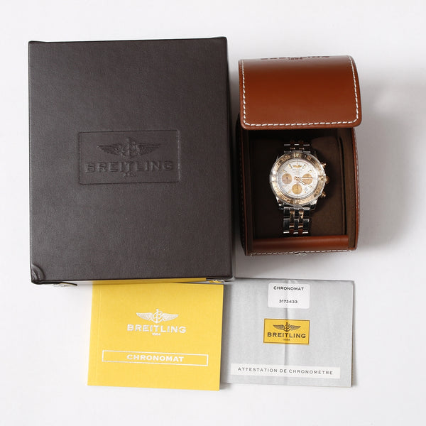 Breitling  Chronomat 41mm Automatic Chronograph Men's 2-Tone Rose Gold Watch CB0140