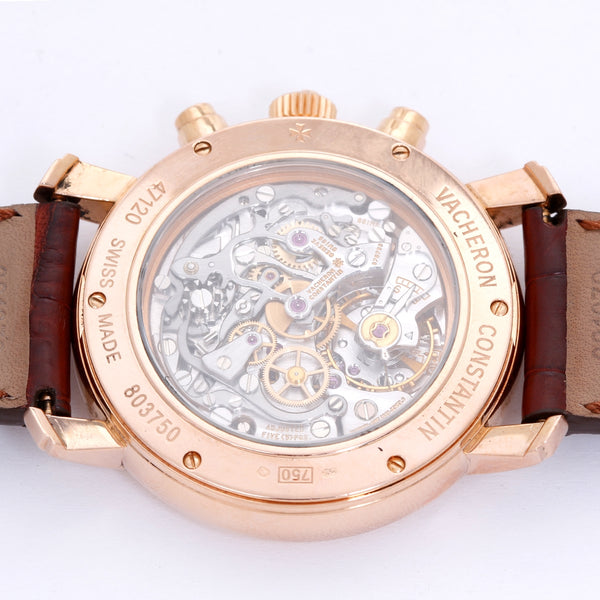 Vacheron Constantin Traditionnelle Chronograph 18k Rose Gold Watch 47120