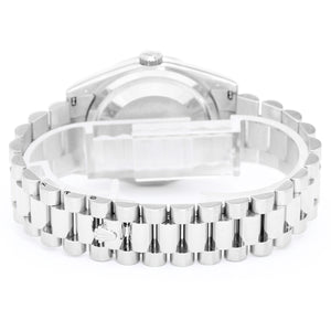 Rolex President Day-Date Men's 18k White Gold Watch Black Dial 118239