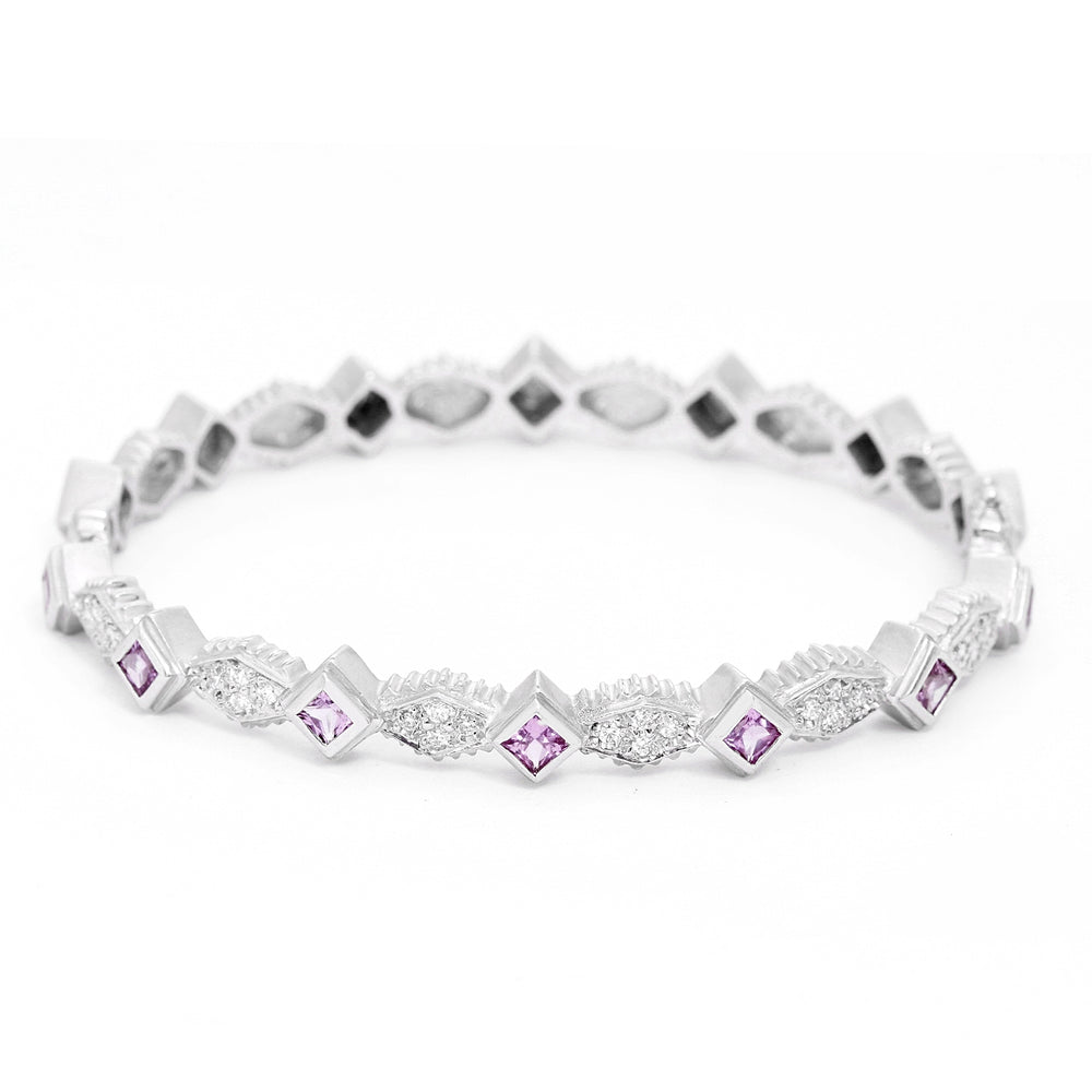 Doris Panos 18K White Gold and Sapphire Princess Bangle