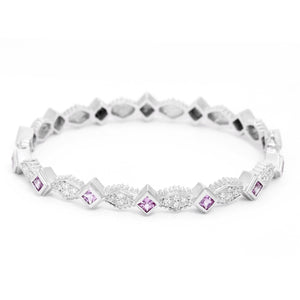 Doris Panos 18K White Gold and Sapphire Princess Bangle