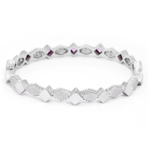 Doris Panos 18K White Gold and Sapphire Princess Bangle