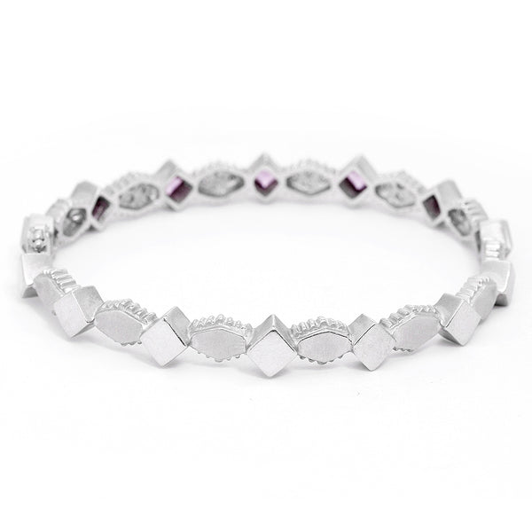 Doris Panos 18K White Gold and Sapphire Princess Bangle