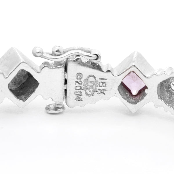 Doris Panos 18K White Gold and Sapphire Princess Bangle