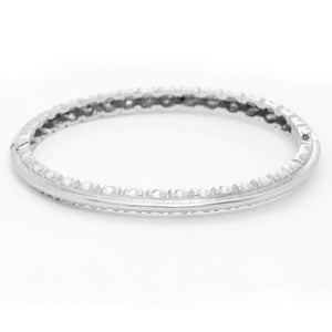 Doris Panos 18K White Gold Pave Diamond Bangle