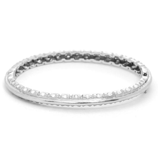 Doris Panos 18K White Gold Diamond Bangle Size 6 1/4