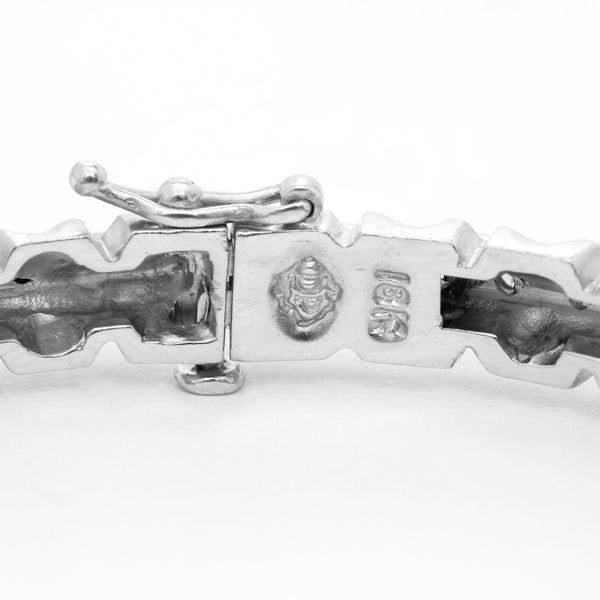 Doris Panos 18K White Gold Diamond Bangle Size 6 1/4