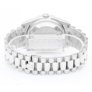 Rolex Platinum President  Day-Date Men's Watch 118206 Silver Dial