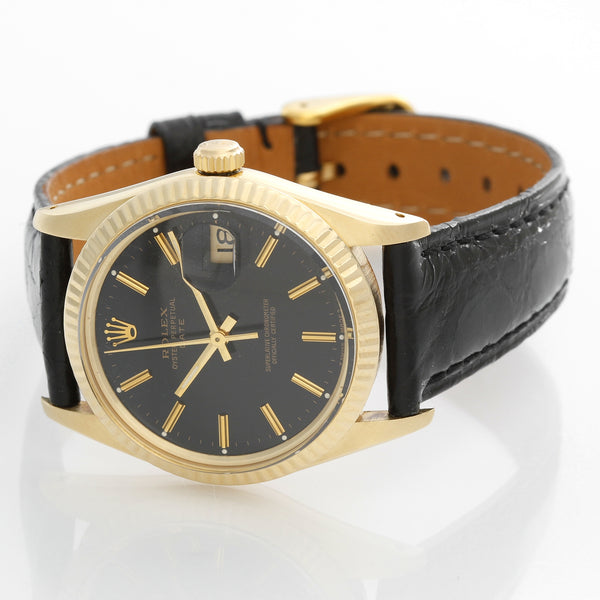 Rolex Date Men's 14k Yellow Gold on a Strap Watch 15037