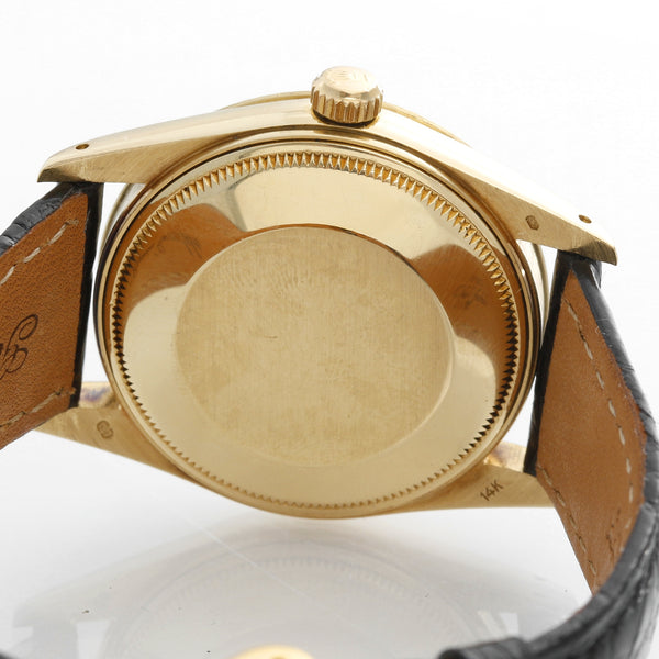 Rolex Date Men's 14k Yellow Gold on a Strap Watch 15037