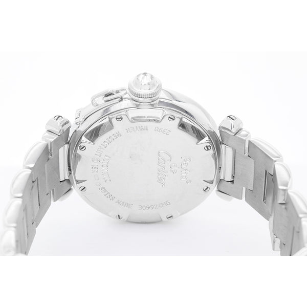 Cartier Pasha 18k White Gold & Diamond Automatic 32mm Ladies Watch