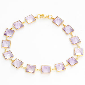 18k Yellow Gold Amethyst Bracelet