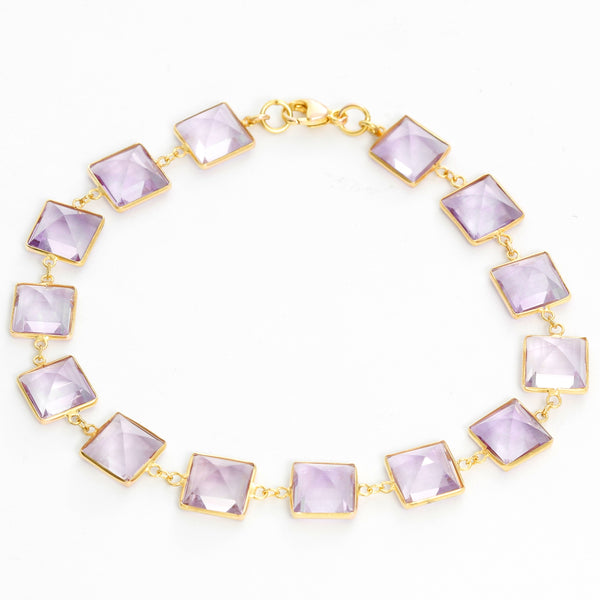 18k Yellow Gold Amethyst Bracelet