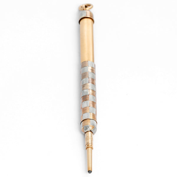 14K 2-Tone Art Deco Retractable Pencil