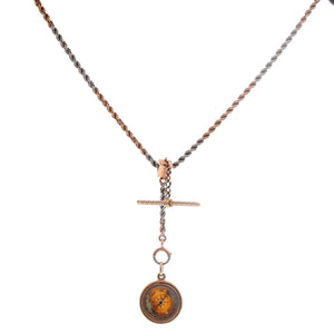 14K 2- Tone Pocket Watch Chain with Compass Watch Fab