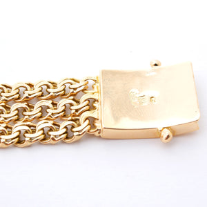 Vintage 18K Yellow Gold Double Fancy Link Chain Bracelet