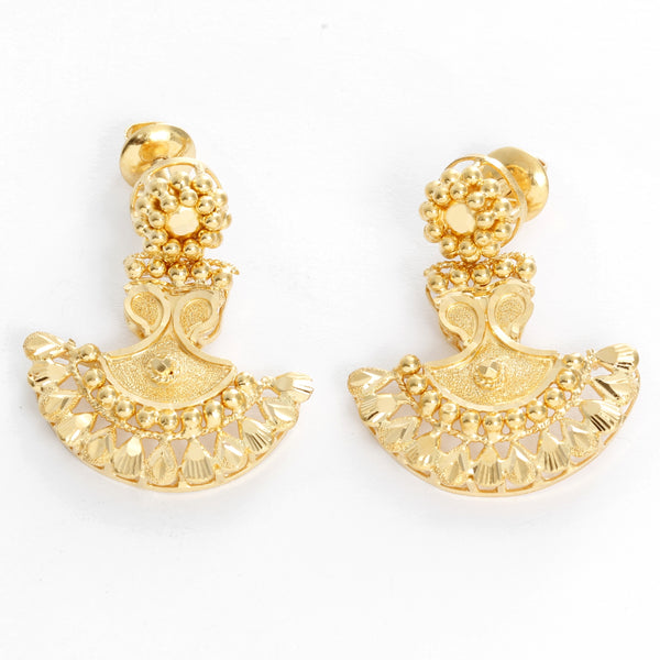 22K Yellow Gold Indian Earrings