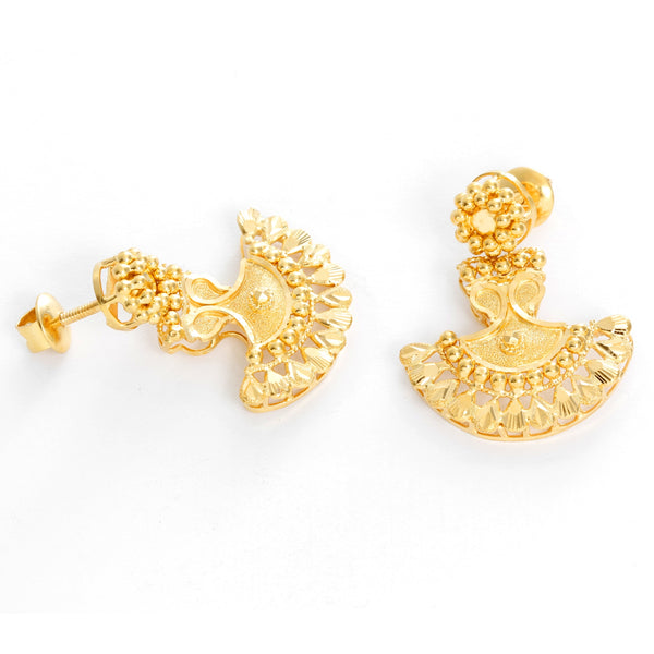 22K Yellow Gold Indian Earrings