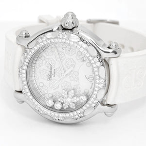 Chopard Happy Sport Snowflake Stainless Steel and White Gold Watch 28/8946