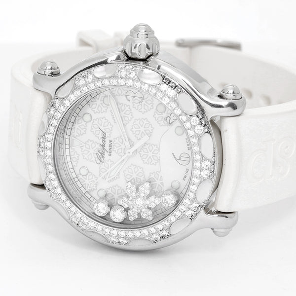Chopard Happy Sport Snowflake Stainless Steel and White Gold Watch 28/8946
