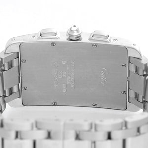 Cartier Tank Americaine 18k White Gold Chronograph Diamond Watch 2339