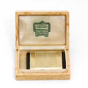 Vintage Art Deco Cartier 14K Gold & Black Enamel Purse Watch