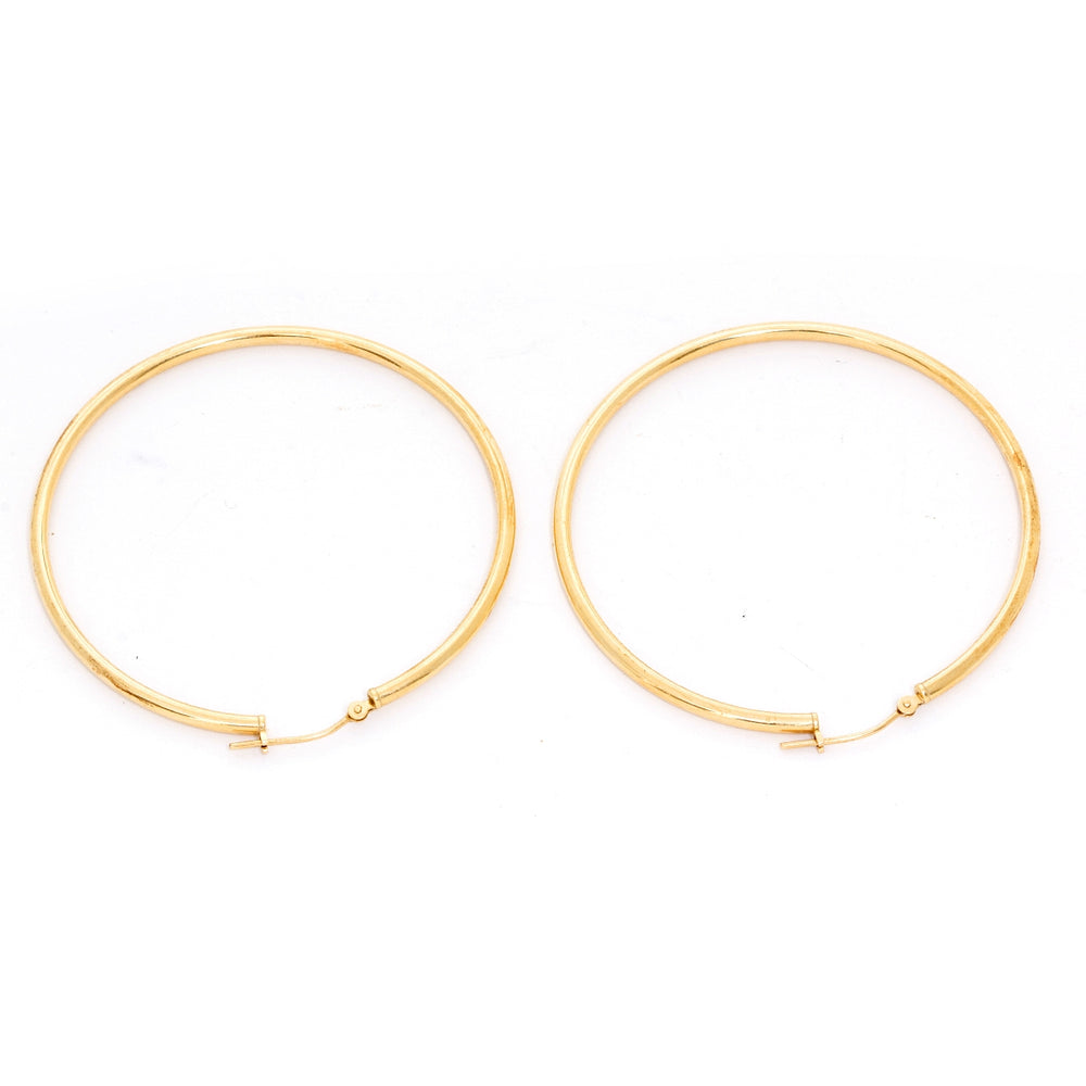 Light weight 18K Yellow Gold Hoops