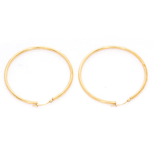 Light weight 18K Yellow Gold Hoops