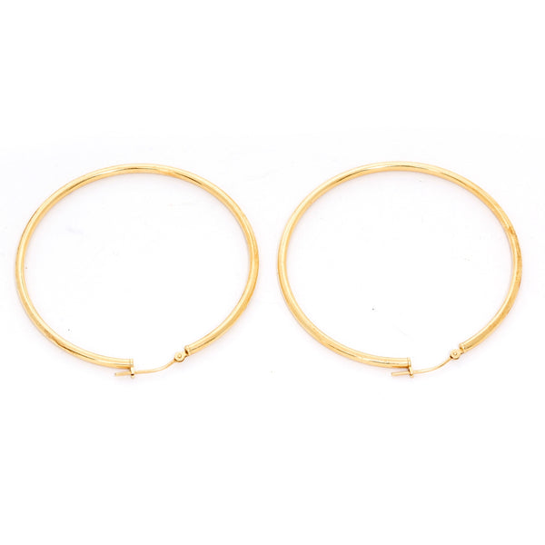 Light weight 18K Yellow Gold Hoops