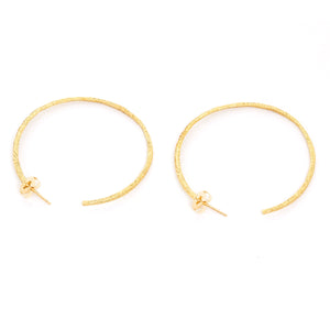18K Yellow Gold Hammered Earring Hoops