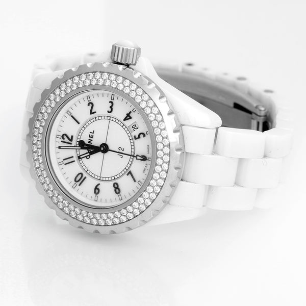 Chanel J12 White Ceramic  33mm  Diamond Watch H0967