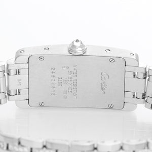 Cartier Tank Americaine (or American) Ladies White Gold Diamond Watch WB7018L1
