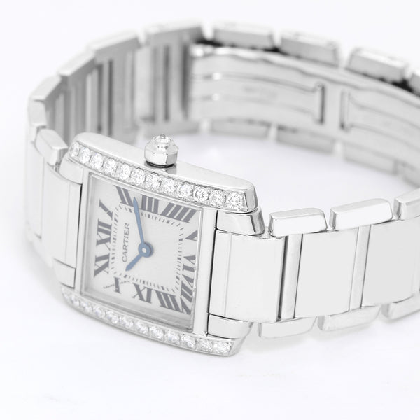 Cartier Tank Francaise 18k White Gold & Diamonds WE1002S3