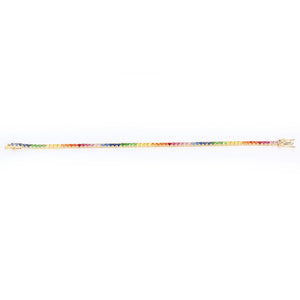 14K Yellow Gold Rainbow Sapphire Bracelet
