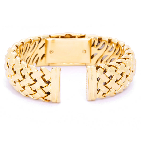 Tiffany & Co. 18K Yellow Gold Vannerie  Cuff  Watch
