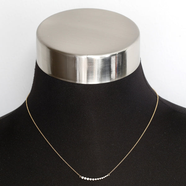Curved Diamond Bar Necklace