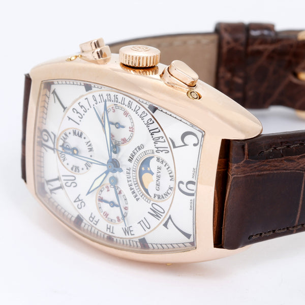 Franck Muller 18k Rose Gold Perpetual Moonphase Bi-Retro Chronograph 6850