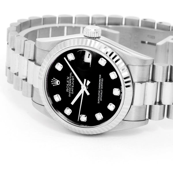 Rolex Oyster Perpetual 18k White Gold Midsize  Watch 68279