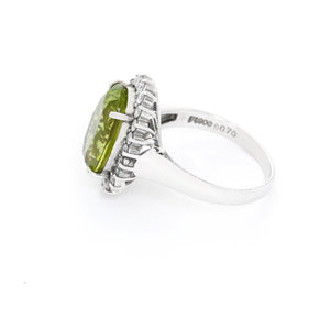 Peridot and Diamond Ring Size 9