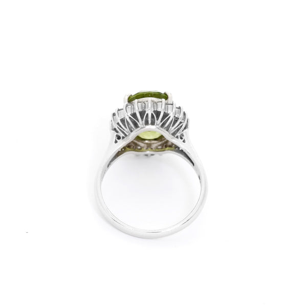 Peridot and Diamond Ring Size 9
