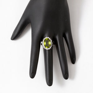 Peridot and Diamond Ring Size 9