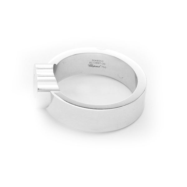 18K White Gold Chopard Heart Diamond Ring SZ 8.5