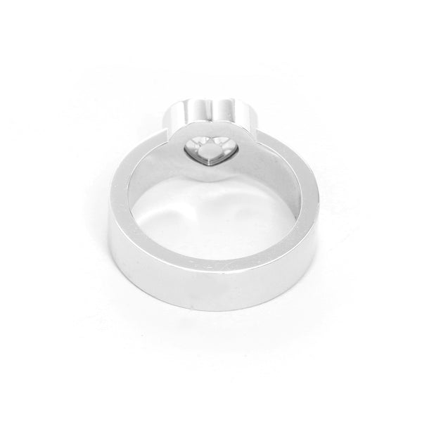 18K White Gold Chopard Heart Diamond Ring SZ 8.5